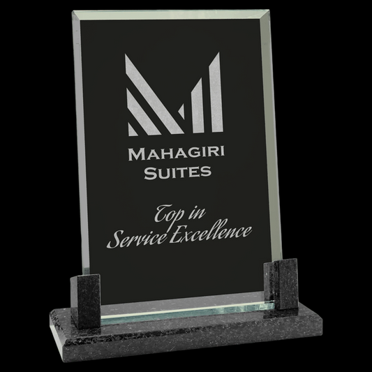 Rectangle Glass with Black Marble Base