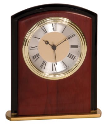 6.5" Mahogony Finish Square Arch Clock