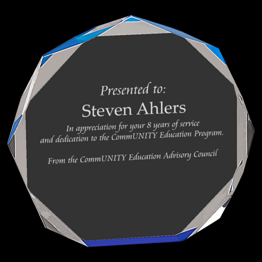Blue Octagon Acrylic Award
