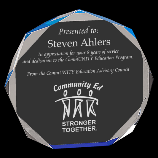 Blue Octagon Acrylic Award