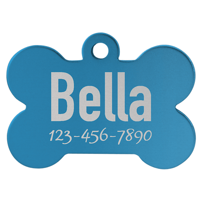 Anodized Aluminum Bone Pet Tag 1.25" x .75"