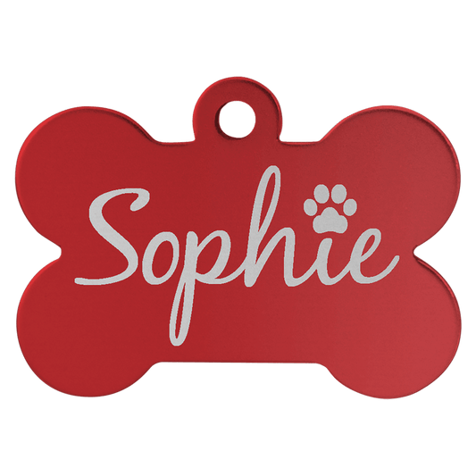 Anodized Aluminum Bone Pet Tag 1.25" x .75"