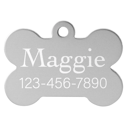 Anodized Aluminum Bone Pet Tag 1.25" x .75"