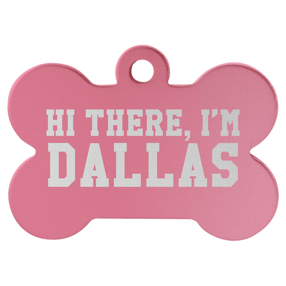 Anodized Aluminum Bone Pet Tag 1.5" x 1"