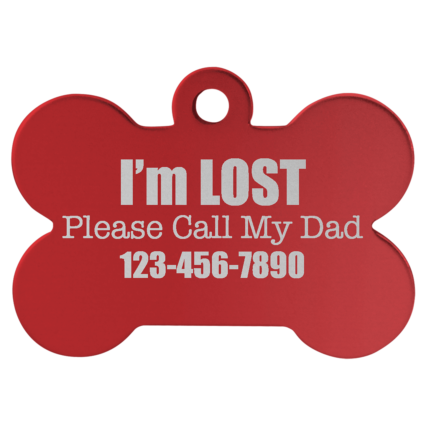 Anodized Aluminum Bone Pet Tag 1.5" x 1"