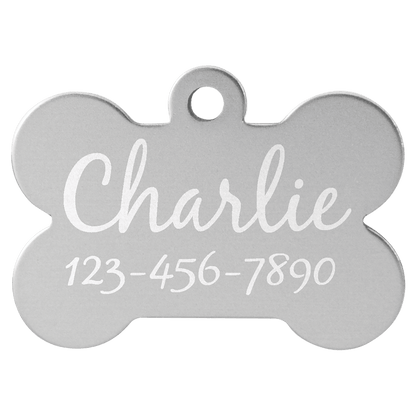 Anodized Aluminum Bone Pet Tag 1.5" x 1"