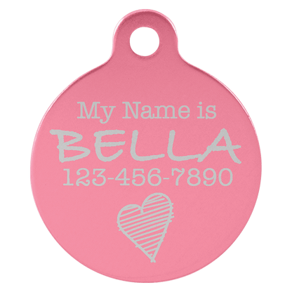Anodized Aluminum Round Pet Tag 1"