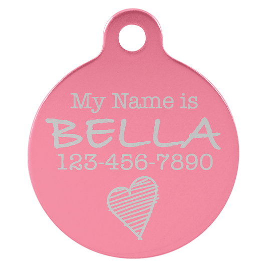 Anodized Aluminum Round Pet Tag 1"