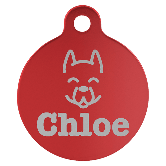 Anodized Aluminum Round Pet Tag 1"
