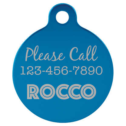 Anodized Aluminum Round Pet Tag 1.25"