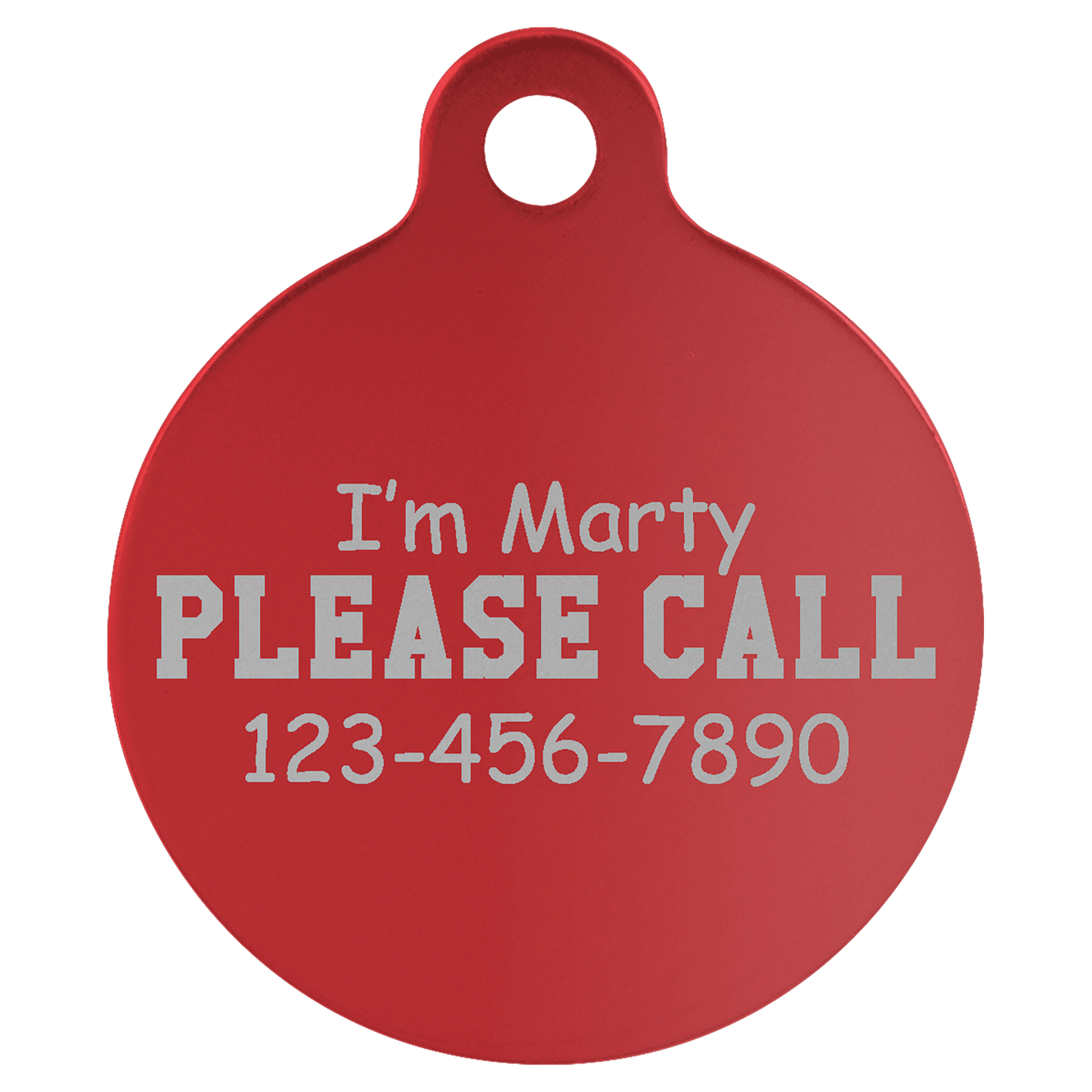 Anodized Aluminum Round Pet Tag 1.25"