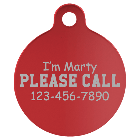Anodized Aluminum Round Pet Tag 1.25"