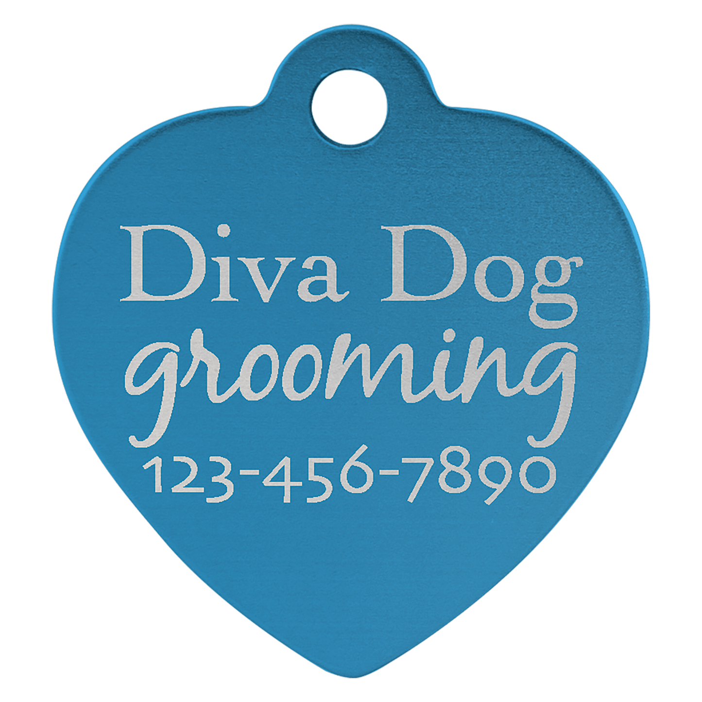 Anodized Aluminum Heart Pet Tag 1"