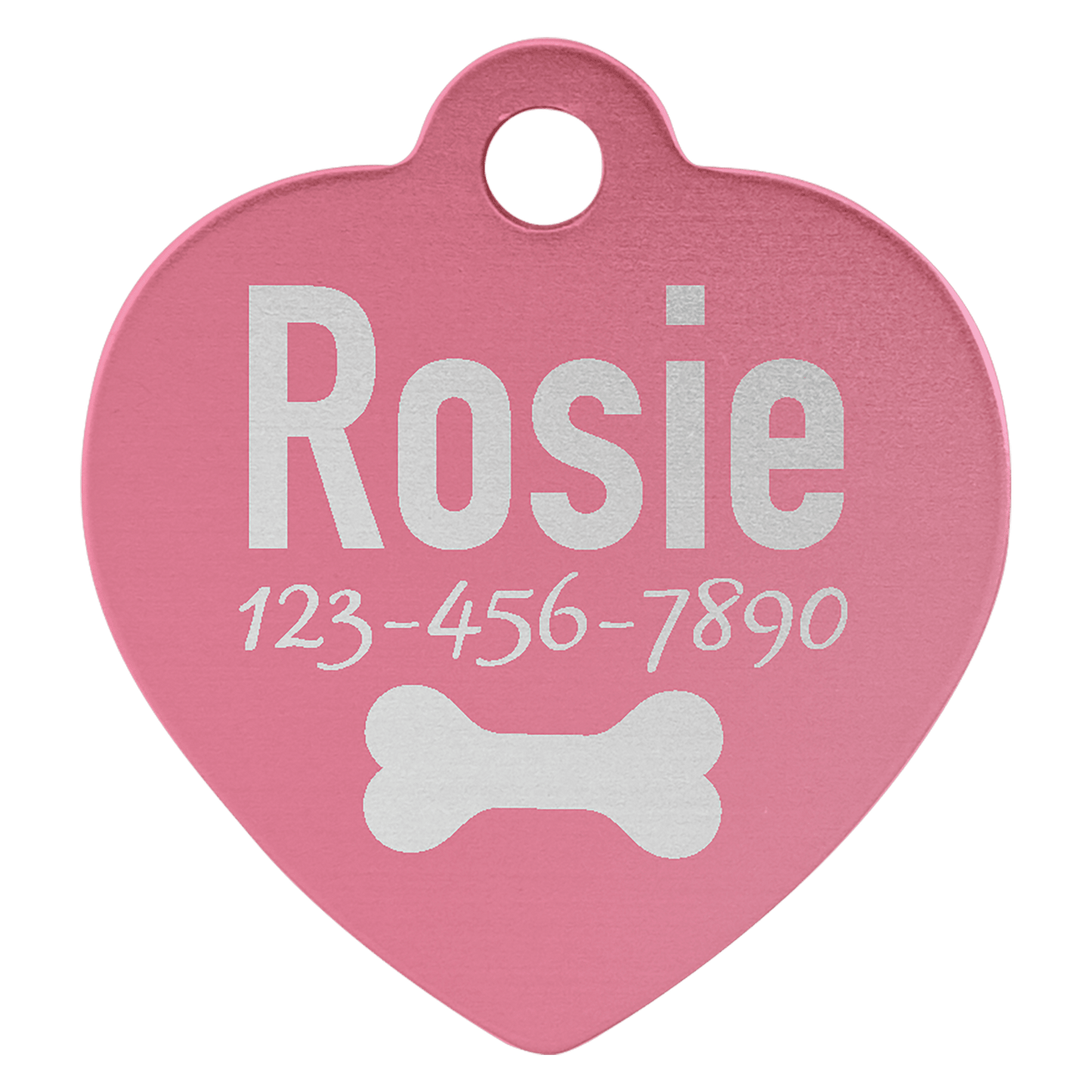 Anodized Aluminum Heart Pet Tag 1"