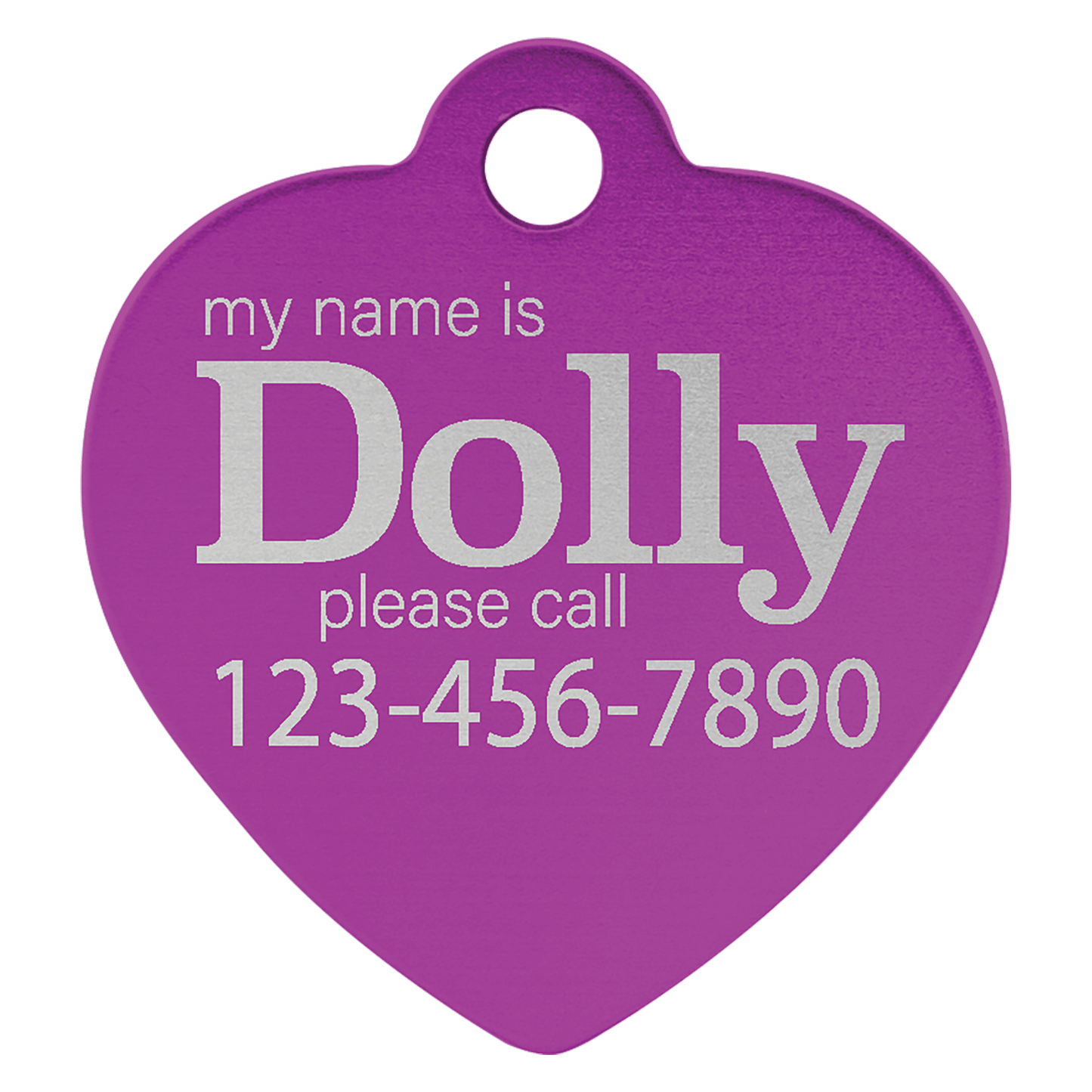 Anodized Aluminum Heart Pet Tag 1"