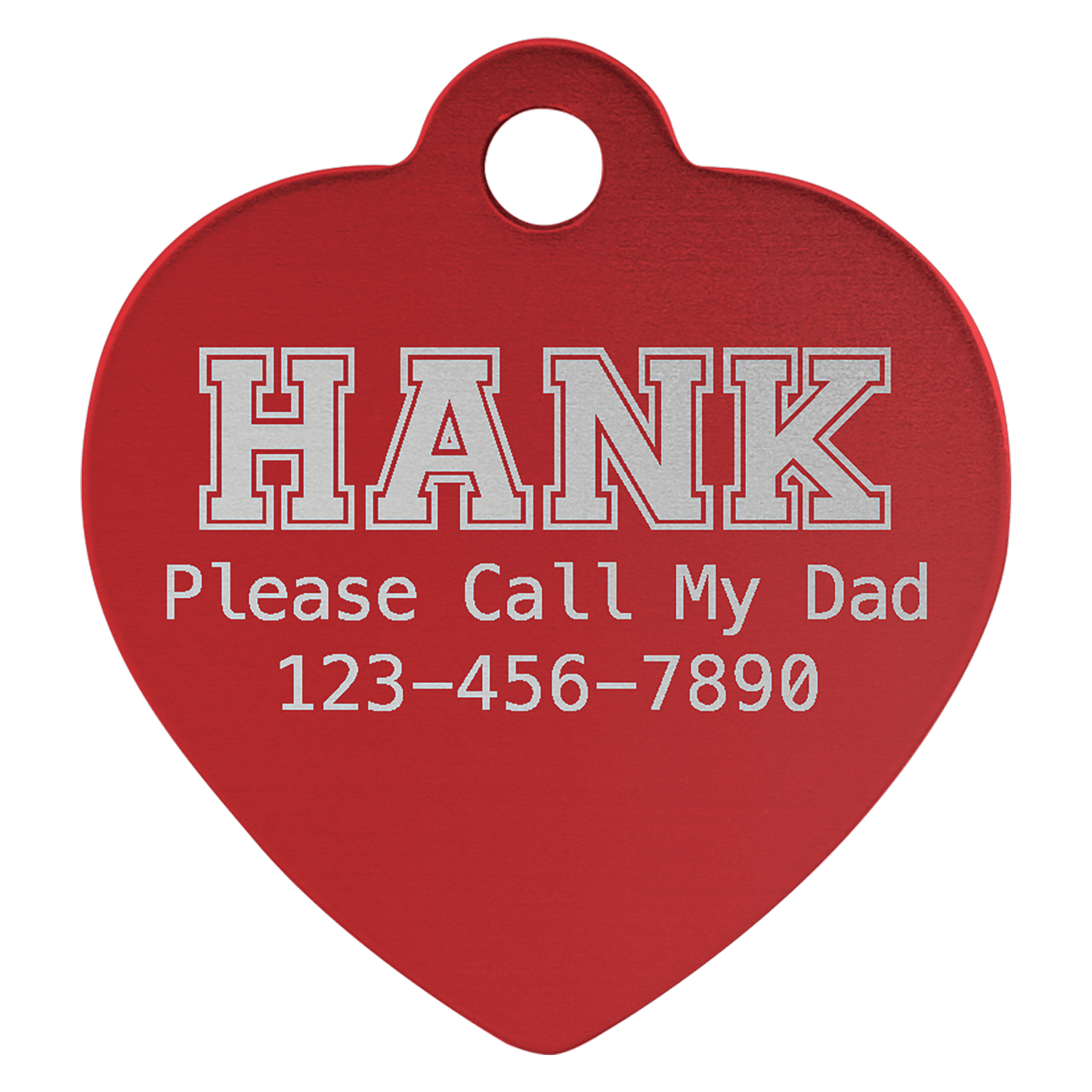 Anodized Aluminum Heart Pet Tag 1"
