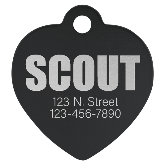 Anodized Aluminum Heart Pet Tag 1.25"