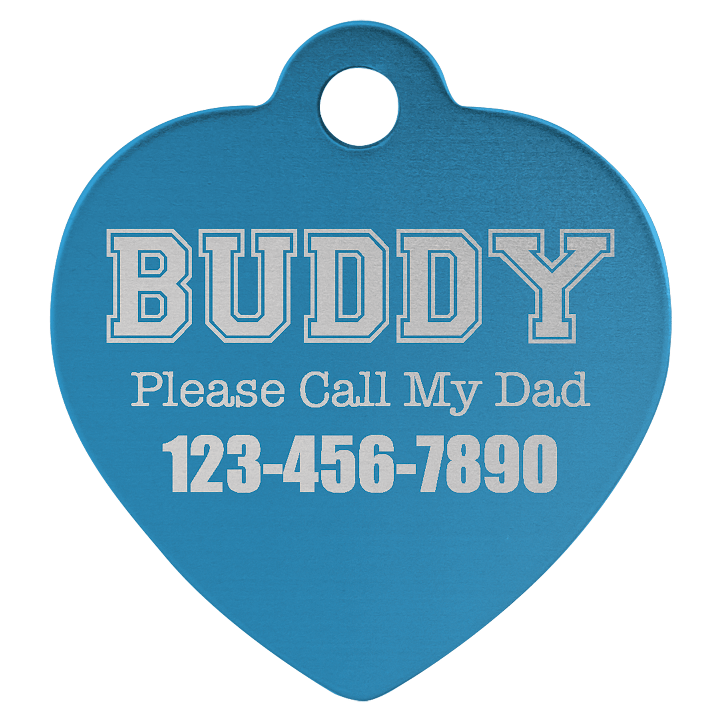 Anodized Aluminum Heart Pet Tag 1.25"