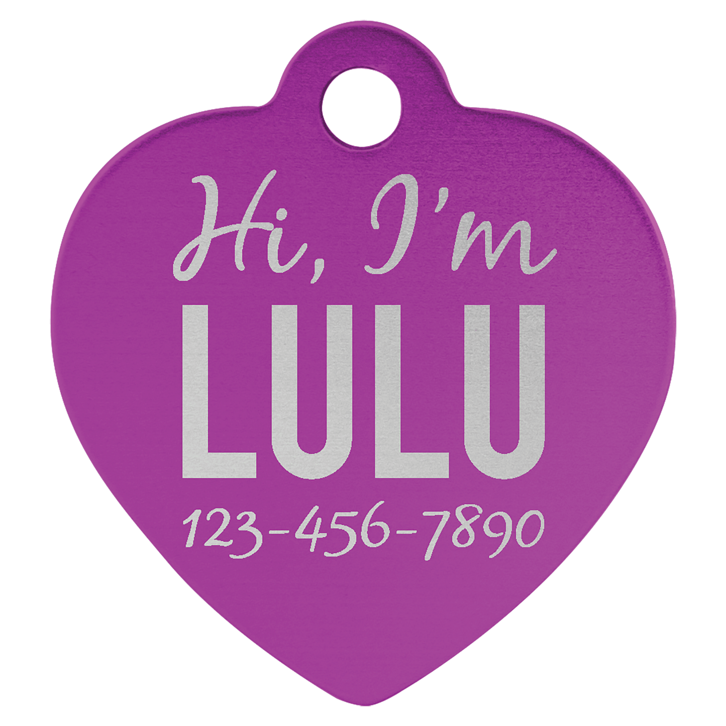 Anodized Aluminum Heart Pet Tag 1.25"