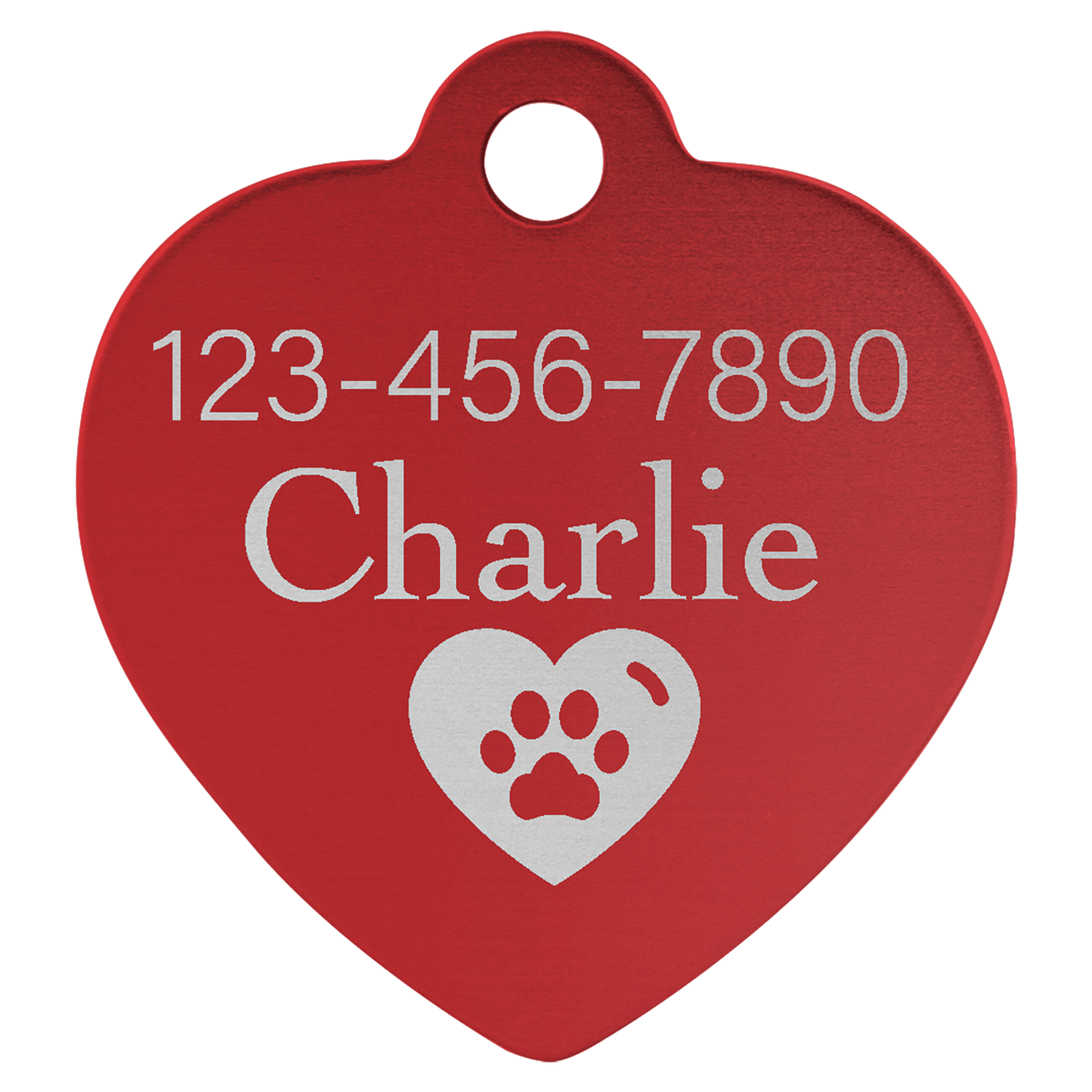 Anodized Aluminum Heart Pet Tag 1.25"