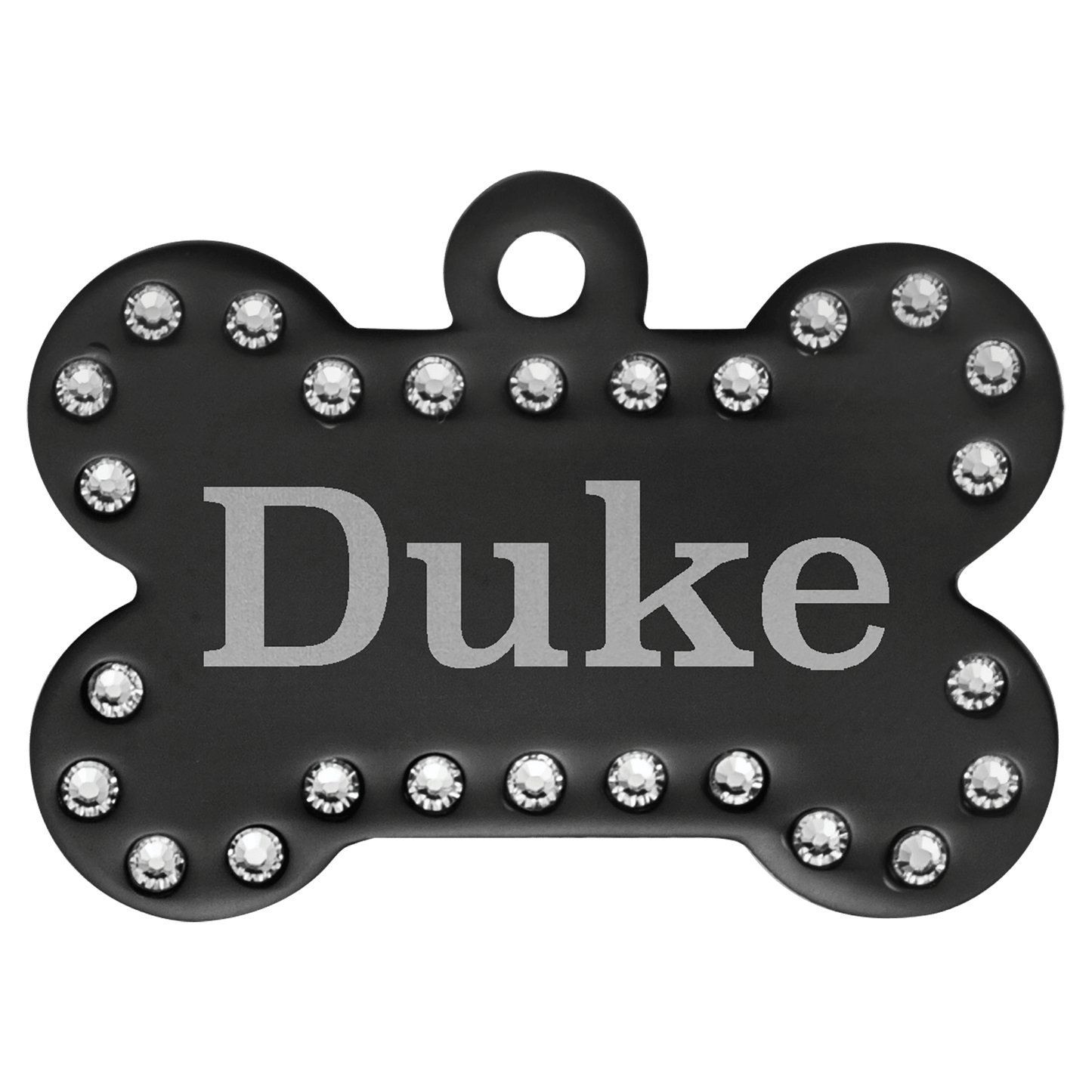 Anodized Aluminum Swarovski Bling Bone Pet Tag 1.5" x 1"