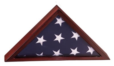 Rosewood Piano Finish Flag Display Case