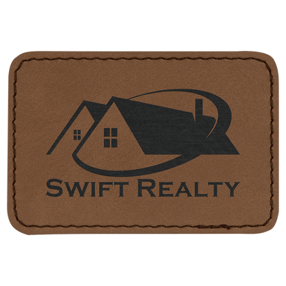 Rectangle Leatherette Patch with Adhesive 3" x 2"