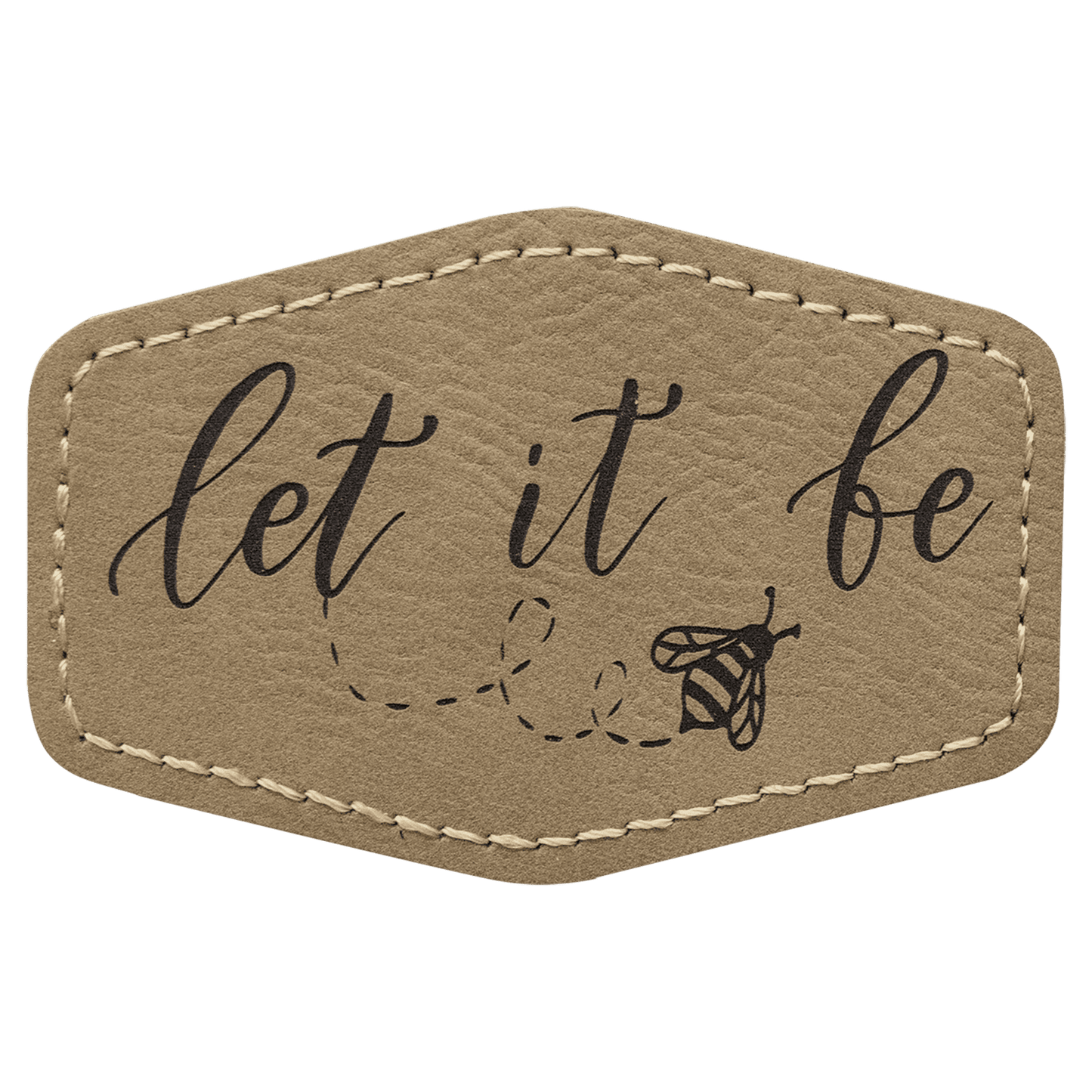 Hex Leatherette Patch with Adhesive 3" x 2"