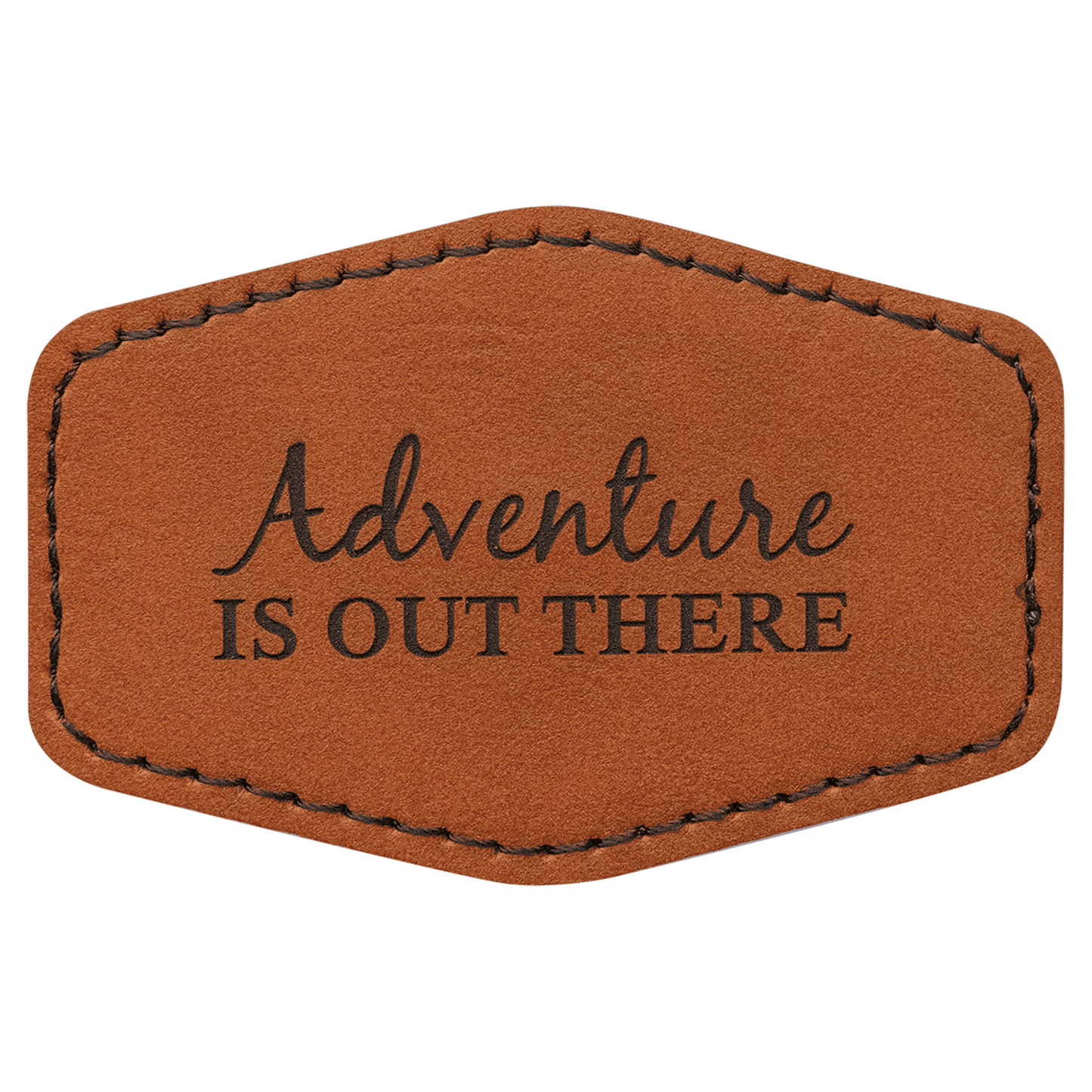 Hex Leatherette Patch with Adhesive 3" x 2"