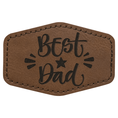 Hex Leatherette Patch with Adhesive 3" x 2"