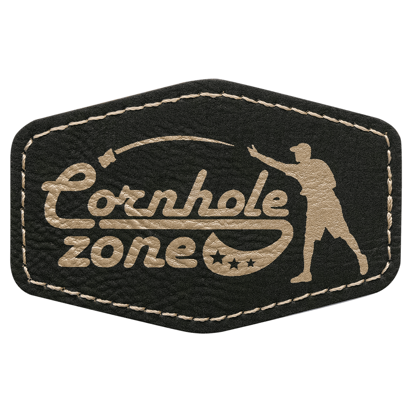 Hex Leatherette Patch with Adhesive 3" x 2"