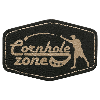 Hex Leatherette Patch with Adhesive 3" x 2"
