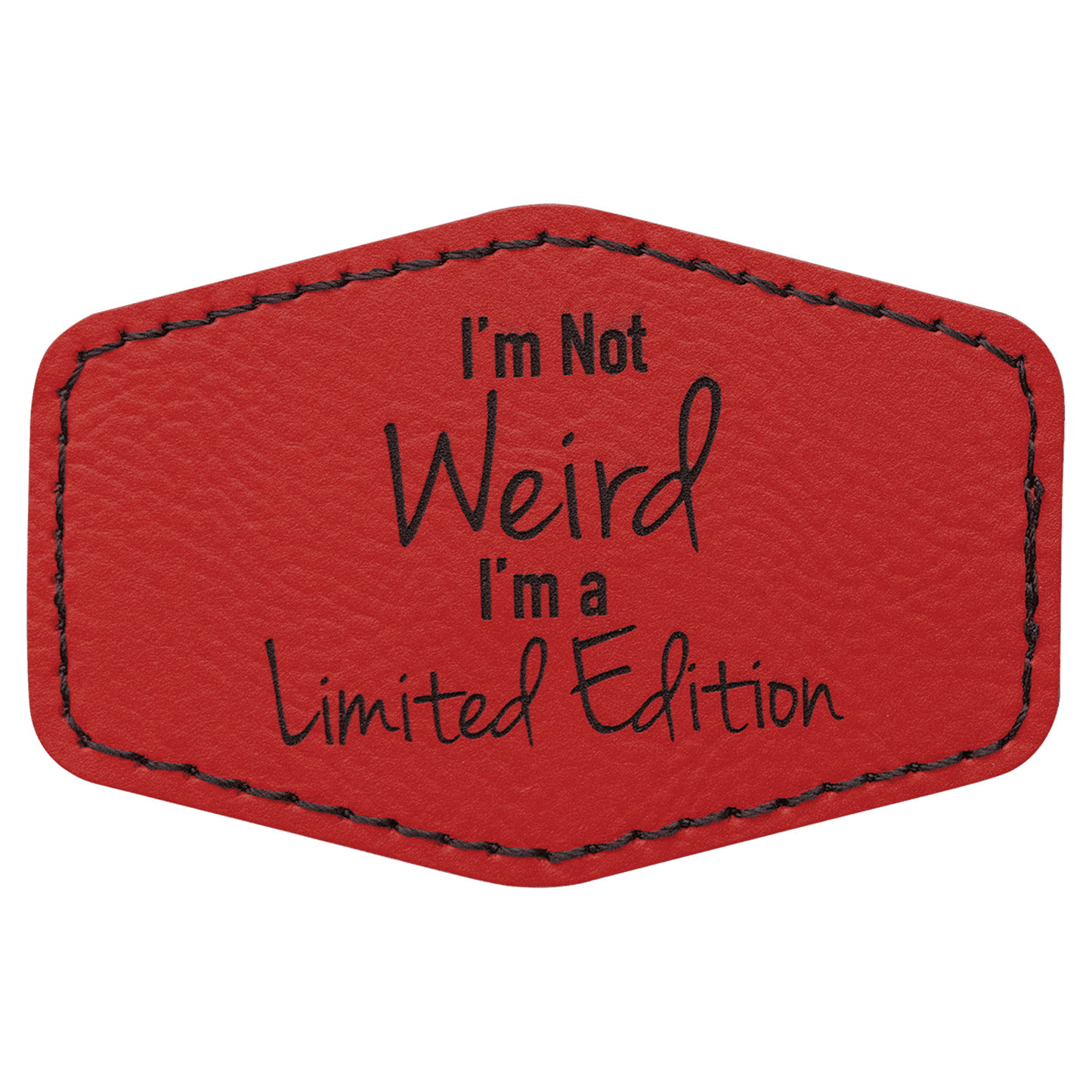 Hex Leatherette Patch with Adhesive 3" x 2"