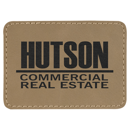 Rectangle Leatherette Patch with Adhesive 3.5" x 2.5"