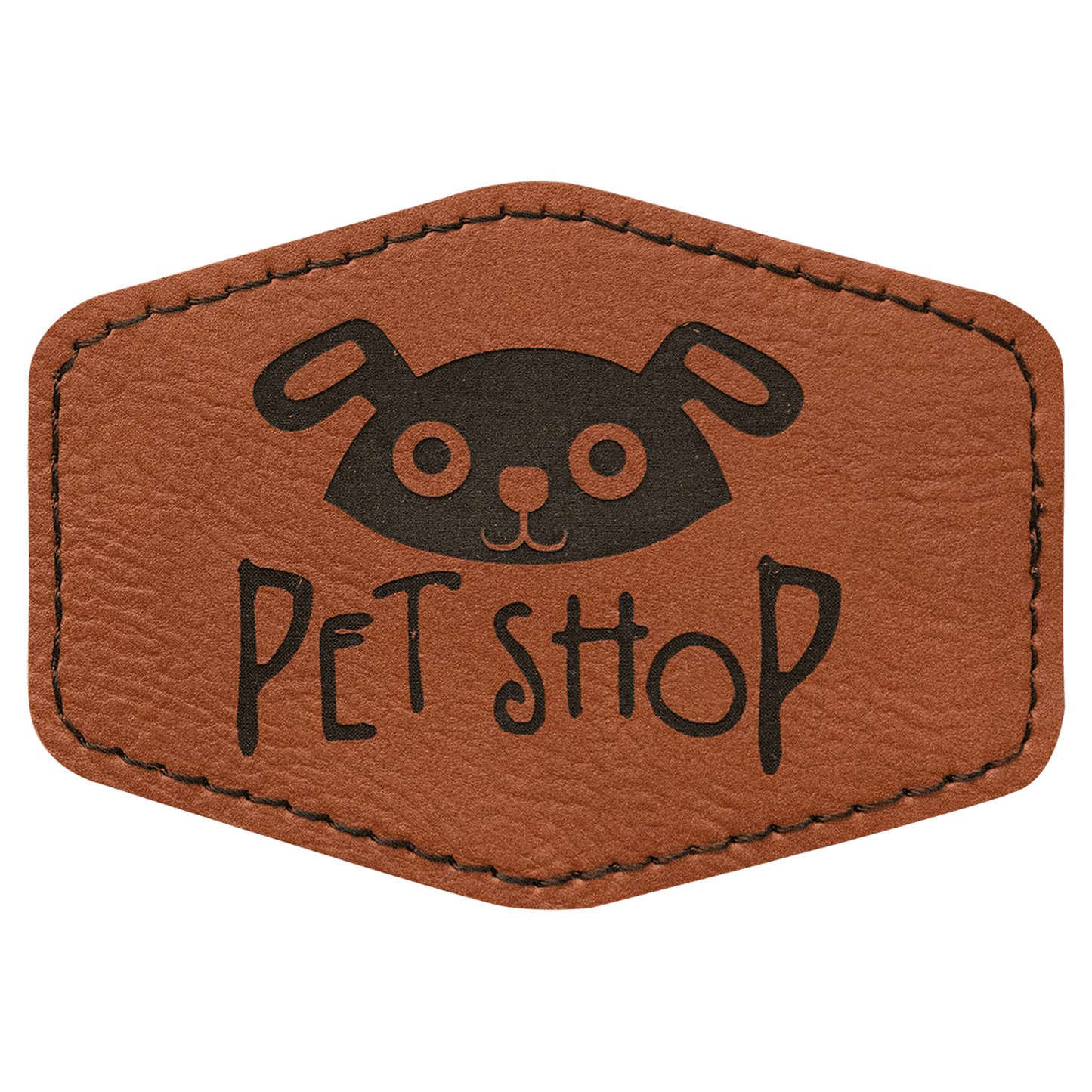 Hex Leatherette Patch with Adhesive 3.5" x 2.5"