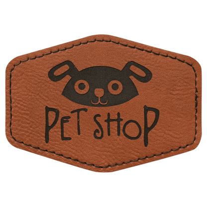 Hex Leatherette Patch with Adhesive 3.5" x 2.5"