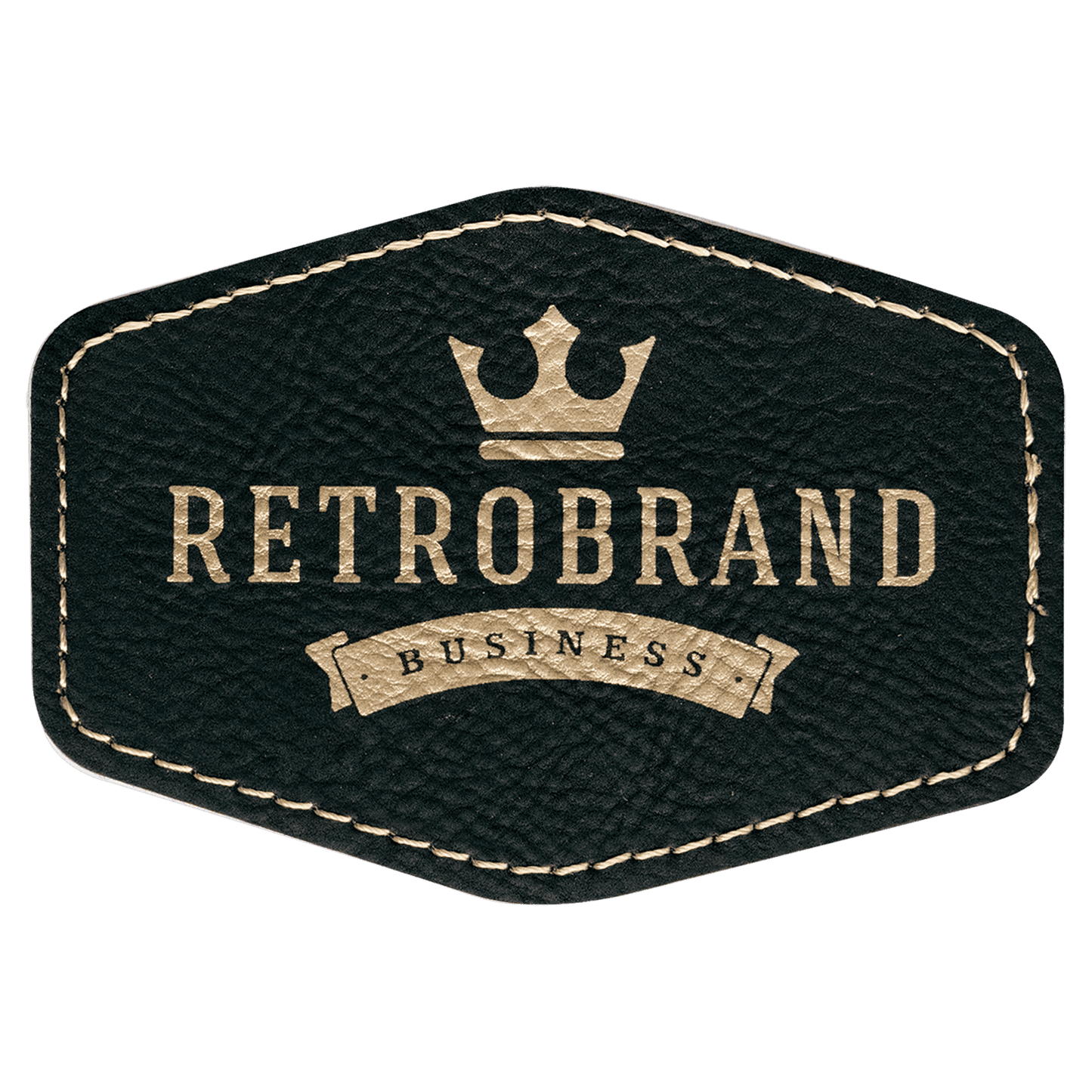 Hex Leatherette Patch with Adhesive 3.5" x 2.5"