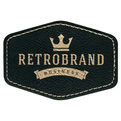 Hex Leatherette Patch with Adhesive 3.5" x 2.5"