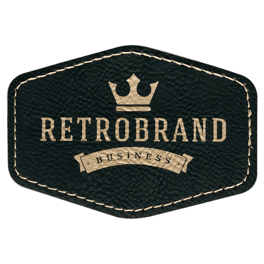 Hex Leatherette Patch with Adhesive 3.5" x 2.5"
