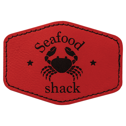 Hex Leatherette Patch with Adhesive 3.5" x 2.5"