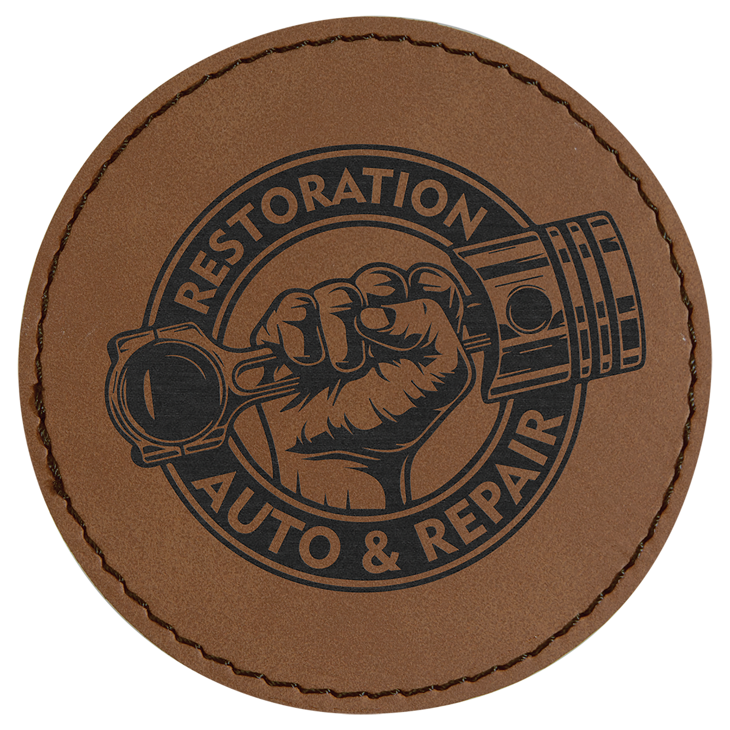 Round Leatherette Patch with Adhesive 3"