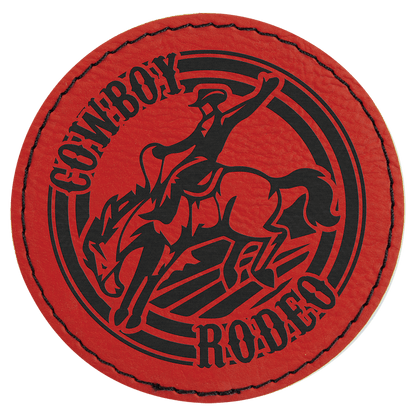 Round Leatherette Patch with Adhesive 3"