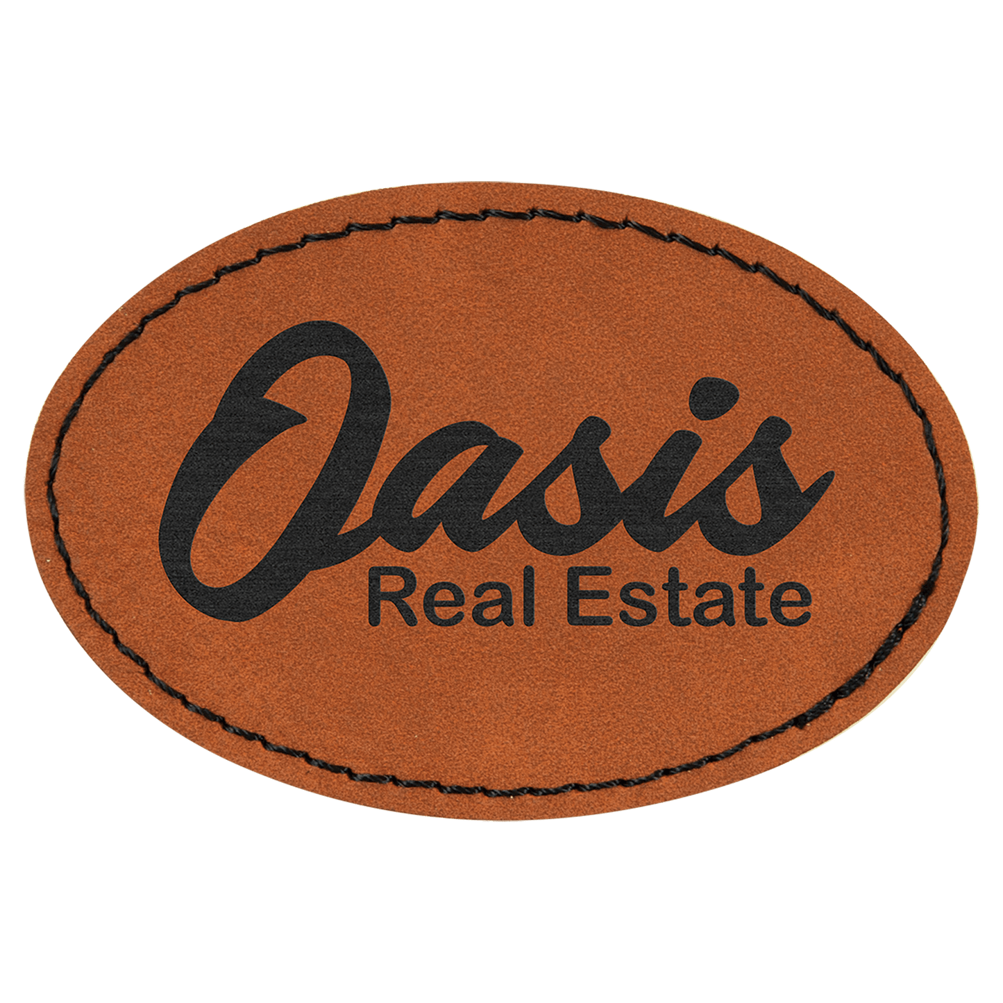 Oval Leatherette Patch with Adhesive 3" x 2"