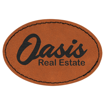 Oval Leatherette Patch with Adhesive 3" x 2"
