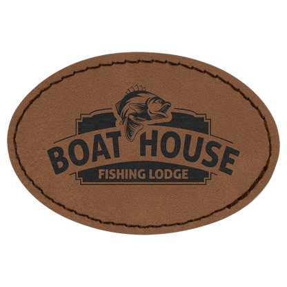 Oval Leatherette Patch with Adhesive 3" x 2"