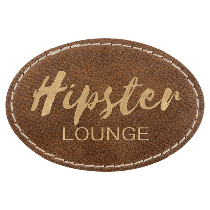 Oval Leatherette Patch with Adhesive 3" x 2"
