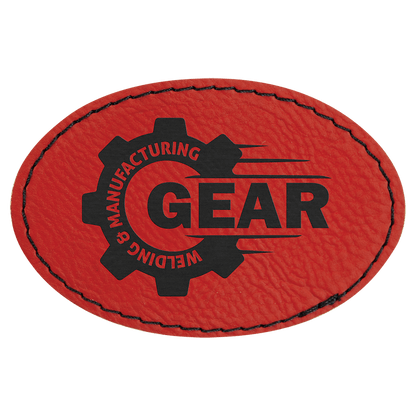 Oval Leatherette Patch with Adhesive 3" x 2"