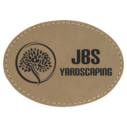 Oval Leatherette Patch with Adhesive 3.5" x 2.5"
