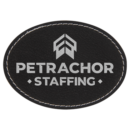 Oval Leatherette Patch with Adhesive 3.5" x 2.5"