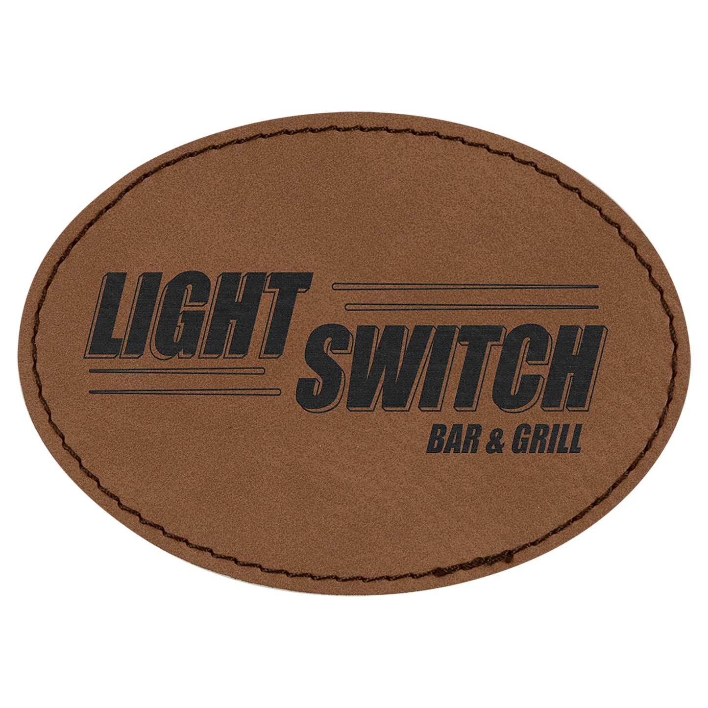 Oval Leatherette Patch with Adhesive 3.5" x 2.5"